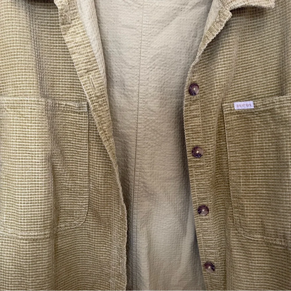 Brixton Olive Green Corduroy Shirt - Picture 11 of 11